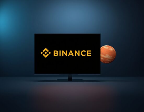 Binance Alpha platform interface with a Mars-themed digital coin symbol