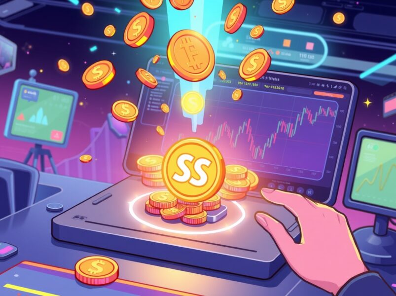 Binance Alpha SSS token integration showing digital trading platform with early-stage cryptocurrency coins