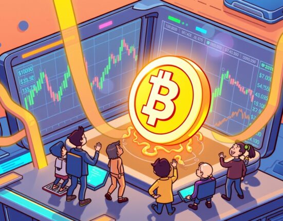 A cartoon showing the seamless integration of BOS onto the Binance Alpha platform, symbolizing the exciting Binance Alpha BOS listing for new crypto opportunities.