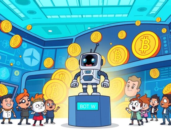 A cartoon robot symbolizing the new Binance Alpha BOT listing, representing exclusive early-stage crypto trading opportunities on the platform.