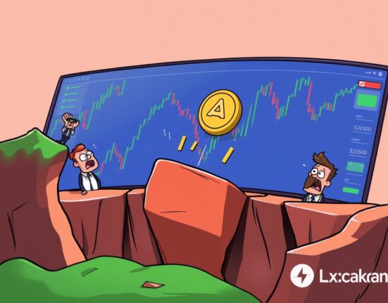 Cartoon illustration depicting the urgent Binance ALPHA delisting and its critical impact on crypto traders.