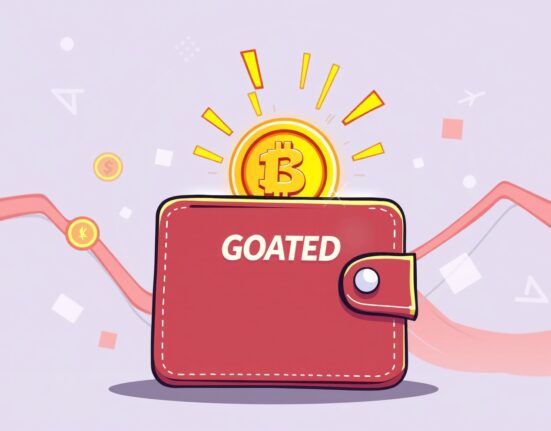 Cartoon illustration showing a new GOATED coin joining the Binance Alpha trading platform, symbolizing early investment opportunities.