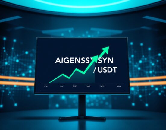 Binance Alpha exchange interface showing AIGENSYN token listing with trading pair and price chart