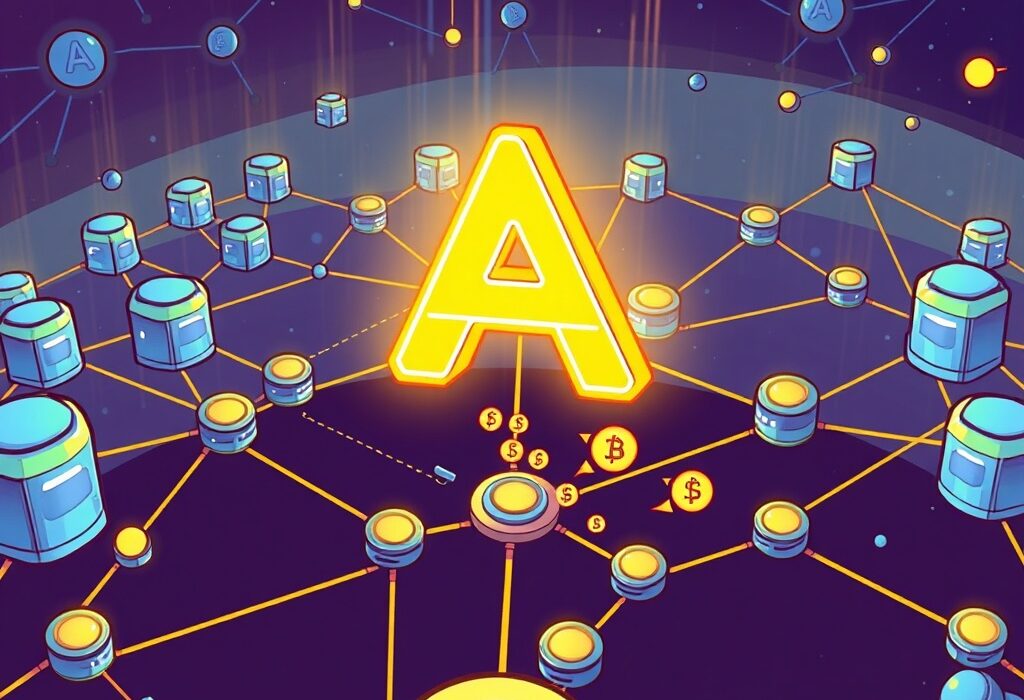 A cartoon illustration showing the integration of Overlay Protocol (OVL) into the Binance Alpha platform, symbolizing new opportunities in early-stage crypto.