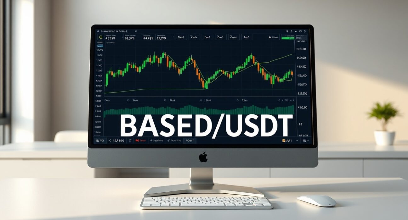 Professional trading terminal showing Binance BASED/USDT perpetual futures contract data and charts