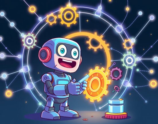 Binance BEP20 suspension maintenance cartoon showing blockchain network upgrade