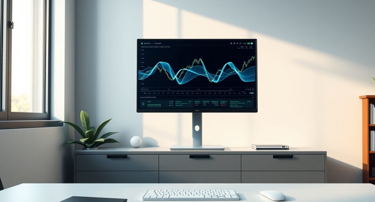 Professional analysis of cryptocurrency exchange liquidity data on a trading desk monitor.