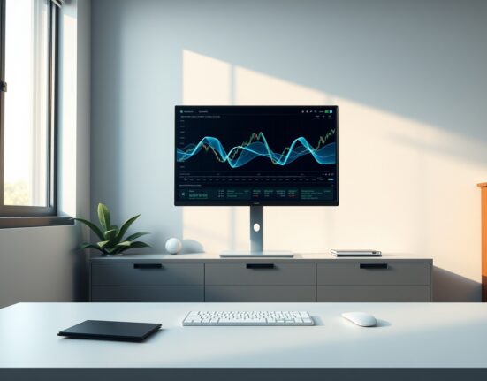 Professional analysis of cryptocurrency exchange liquidity data on a trading desk monitor.