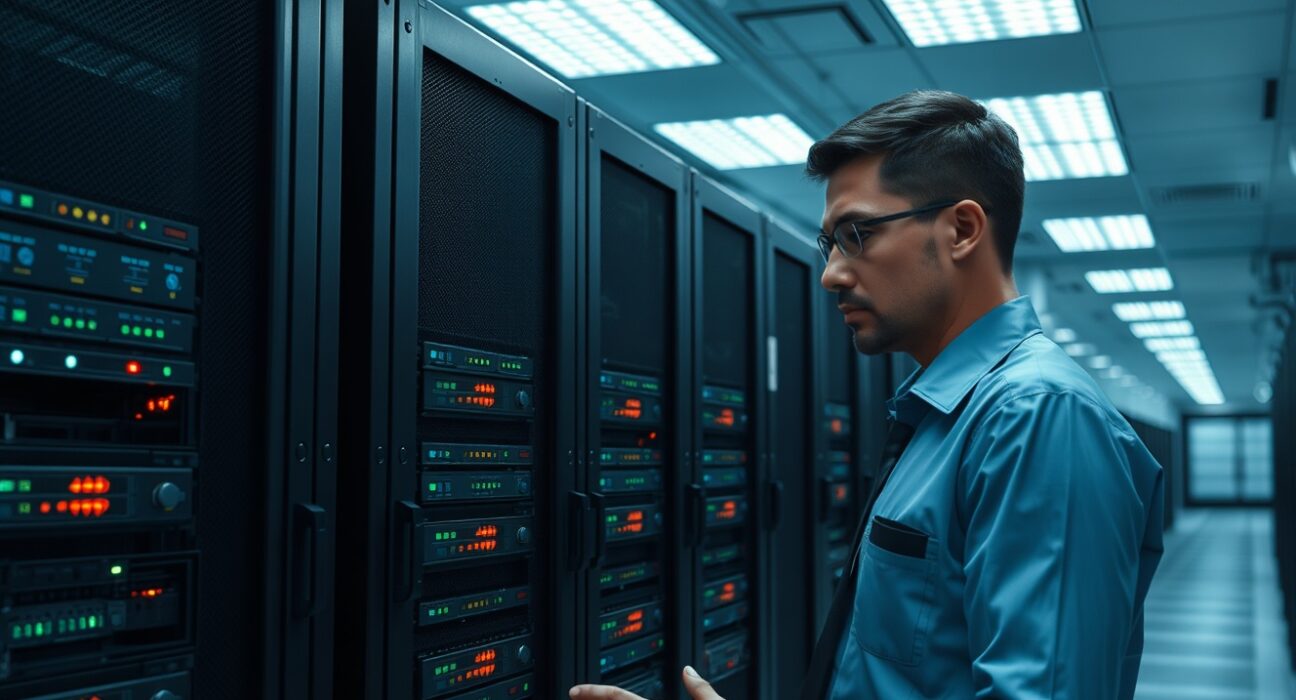 Binance Bitcoin network maintenance operations in cryptocurrency exchange data center