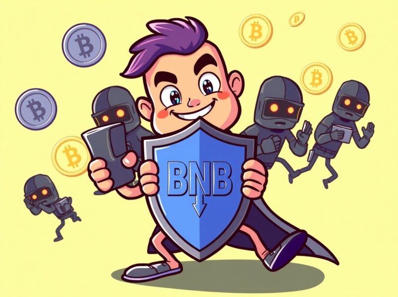 BNB airdrop compensation illustrated as secure tokens being delivered after a digital security incident