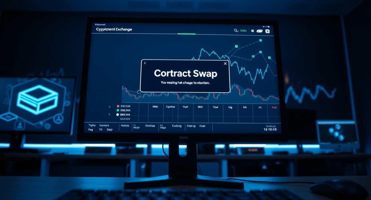 Binance exchange interface showing a blockchain contract swap notification for Chiliz fan tokens