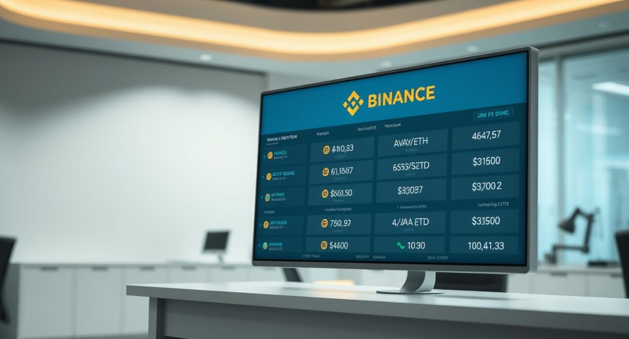 Binance delisting notice on a trading screen with AVAX/ETH and UNI/FDUSD pairs
