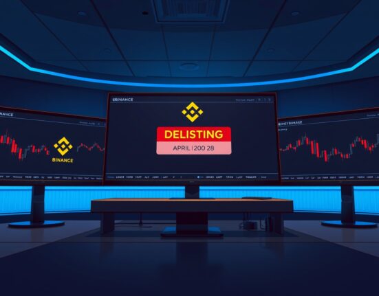 Binance delist VINE and AI perpetual futures notification on trading screen