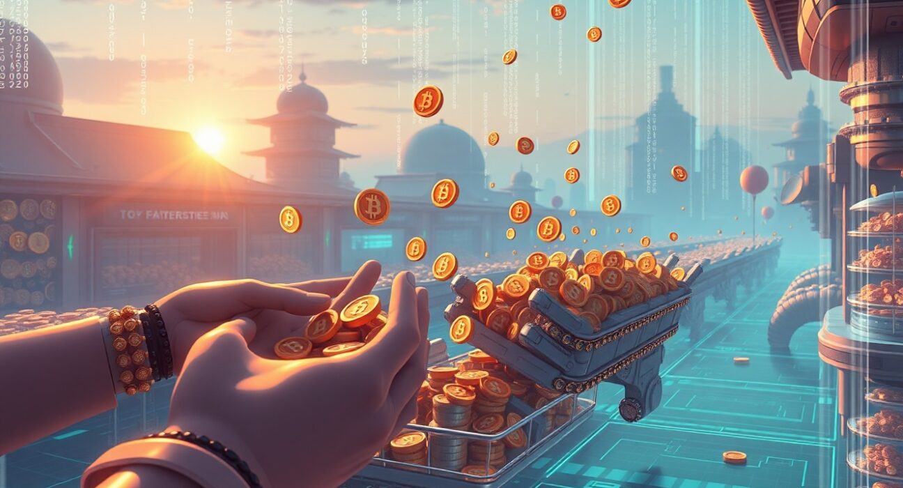 Conceptual illustration of a cryptocurrency exchange delisting tokens from its digital marketplace.