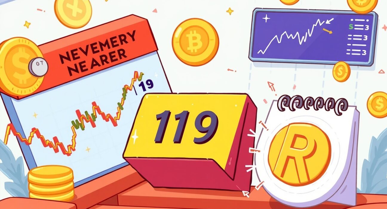 Binance delists RUNE perpetual futures trading illustration showing calendar and disappearing cryptocurrency