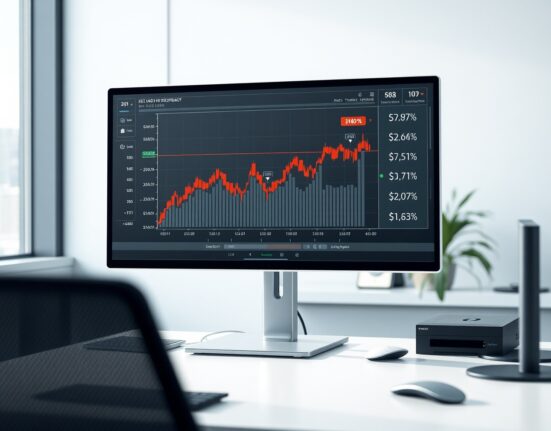 Analysis of Binance removing TUSD and ALCX as loan collateral assets on trading desk monitor.