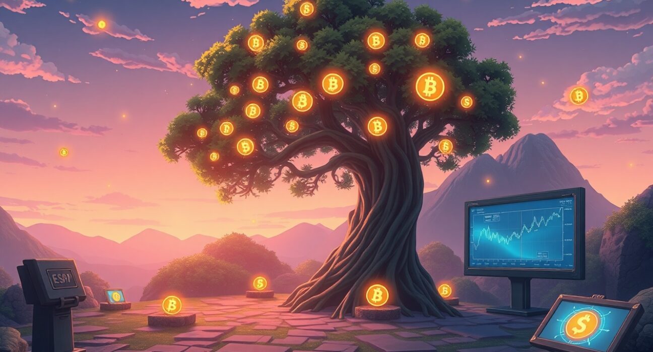 Conceptual illustration of Binance's strategic ESP/USDT futures listing expanding the crypto derivatives market.