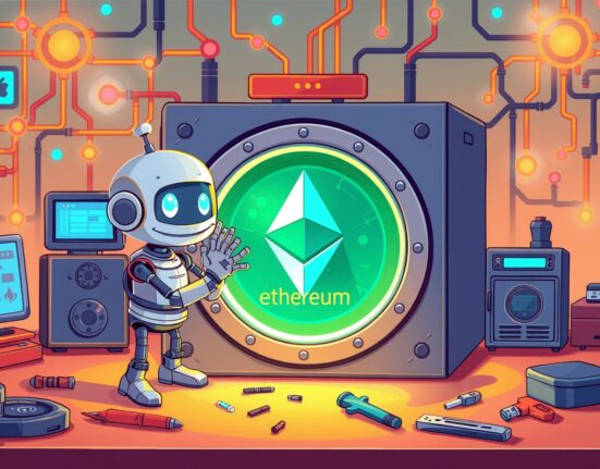 Binance ETH deposits and withdrawals maintenance illustration showing digital wallet upgrade process