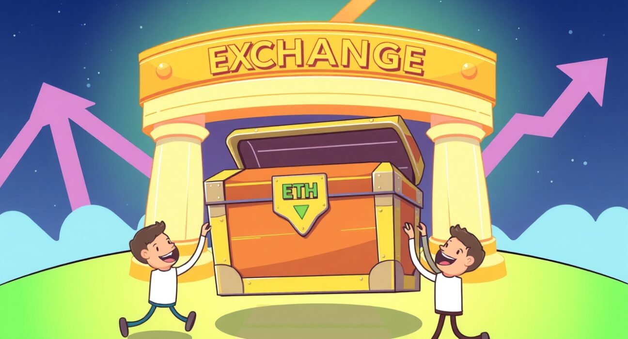 Bullish Binance ETH holdings trend showing cryptocurrency moving to secure storage