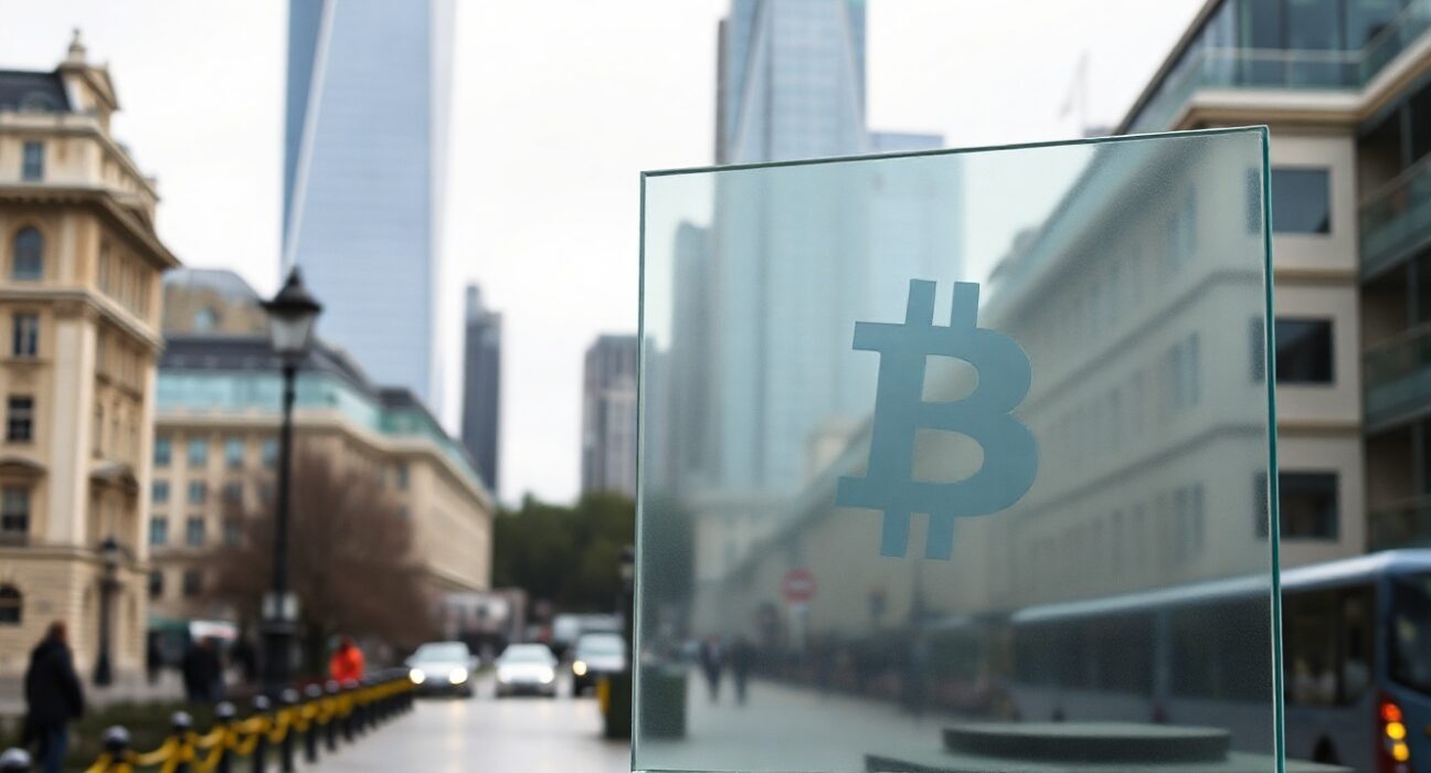 Binance plans to apply for a UK crypto license from the FCA, with London financial district in the background