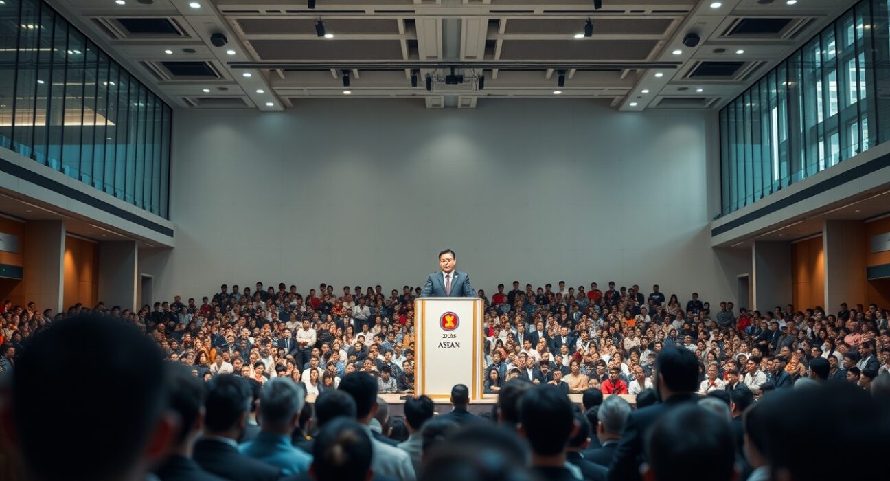 Changpeng Zhao speaking at the 2026 ASEAN Tech Summit in Manila about crypto regulatory passport