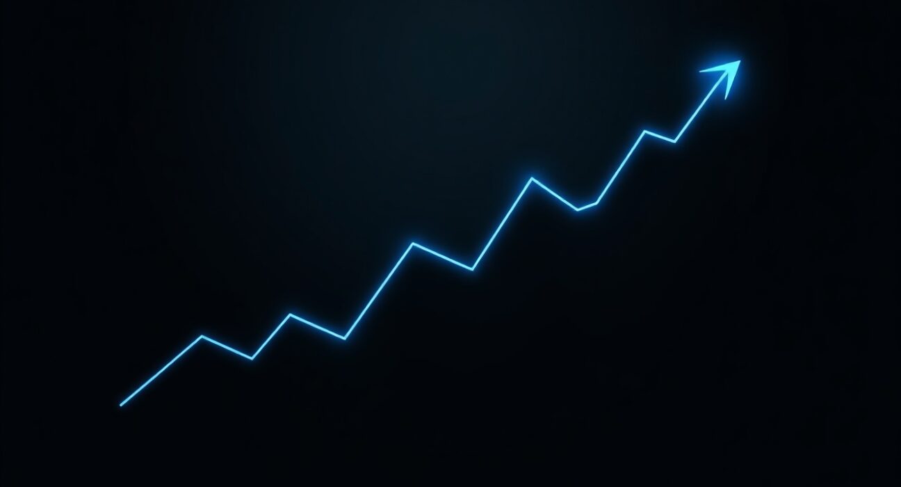 Analytical chart representing the rising Binance futures-to-spot ratio and cryptocurrency market volatility.