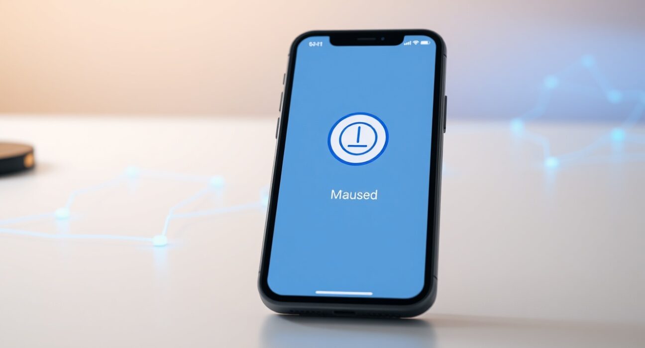 Smartphone showing Binance wallet maintenance for Moonbeam GLMR token during network upgrade
