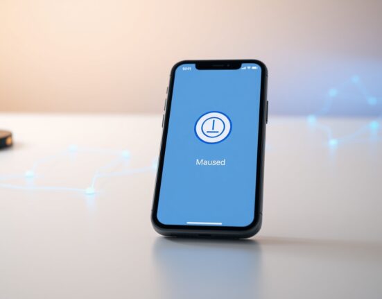 Smartphone showing Binance wallet maintenance for Moonbeam GLMR token during network upgrade