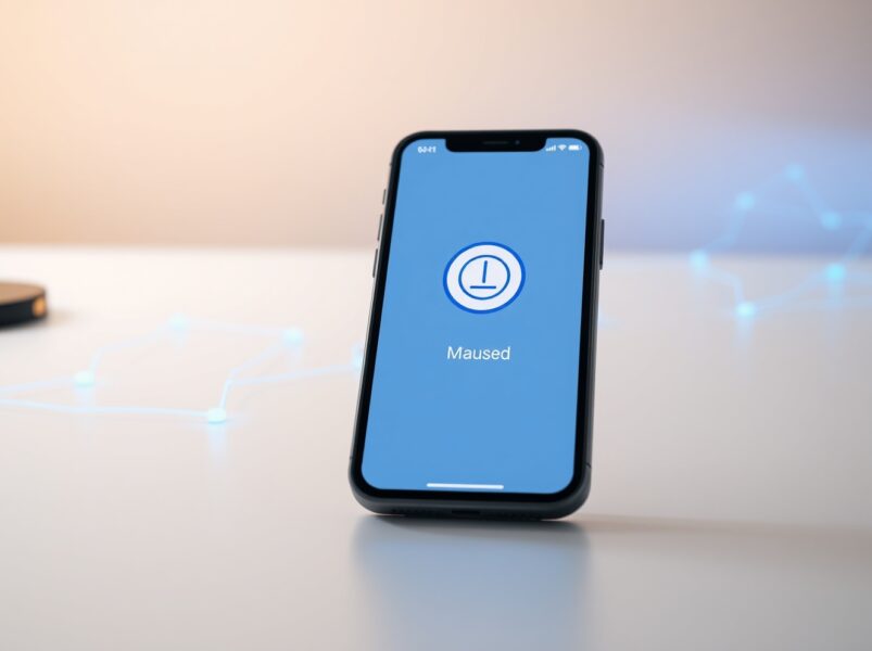 Smartphone showing Binance wallet maintenance for Moonbeam GLMR token during network upgrade
