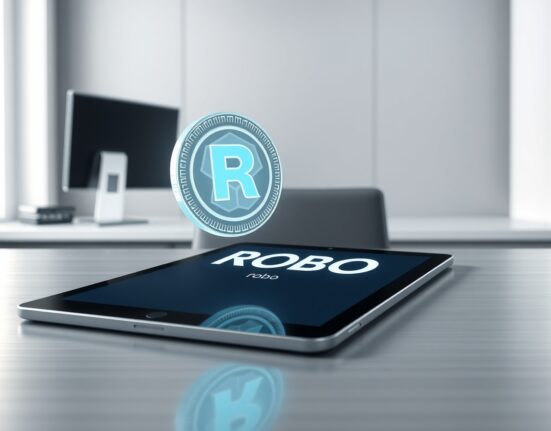 Fabric Protocol ROBO token airdrop landing in a digital cryptocurrency wallet.