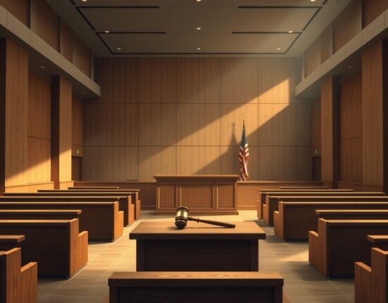 Courtroom scene representing Binance terrorism financing lawsuit dismissal in US court