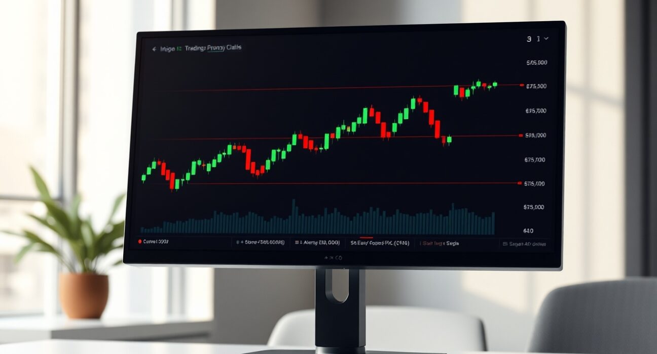 Professional cryptocurrency trading interface on a monitor, representing Binance's new token listings.