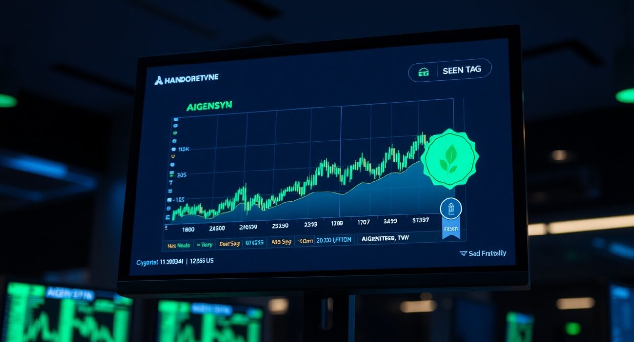 Cryptocurrency trading screen showing AIGENSYN token listing with Seed Tag badge on Binance exchange