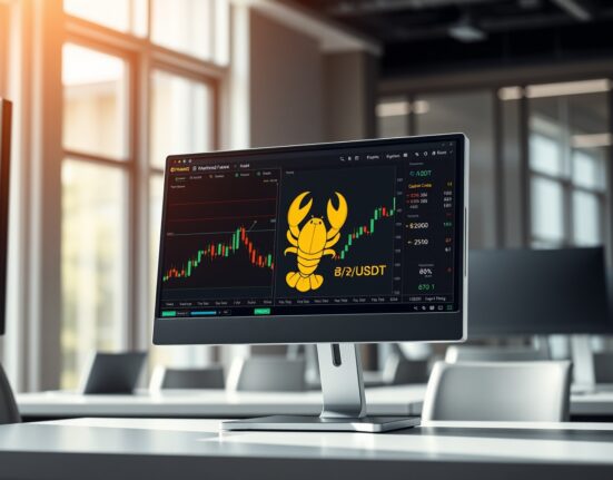 Binance trading interface showing 龙虾 lobster token perpetual futures listing on cryptocurrency exchange