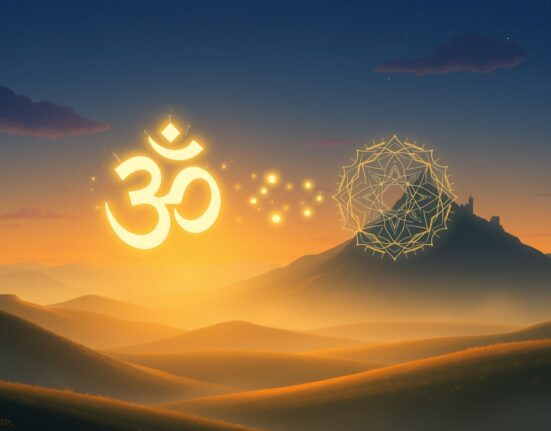 Visual metaphor for the secure OM to MANTRA token swap and rebranding process on Binance.