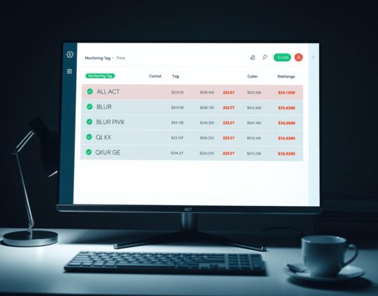Binance exchange dashboard showing Monitoring Tag for ACT, BLUR, PIVX, and QKC tokens