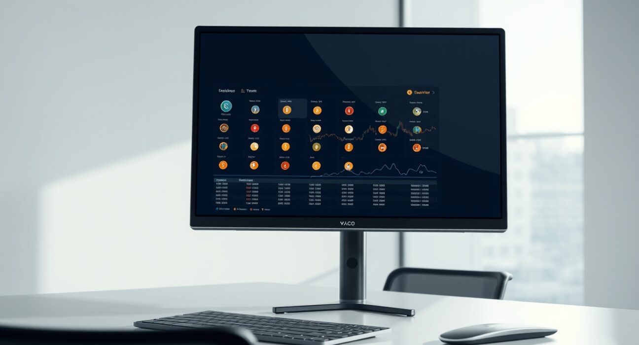 Cryptocurrency exchange monitoring dashboard showing Binance compliance assessment of digital assets