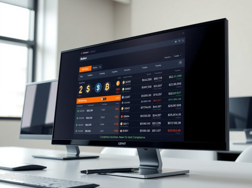Binance exchange dashboard showing cryptocurrency monitoring tags for compliance and risk assessment.