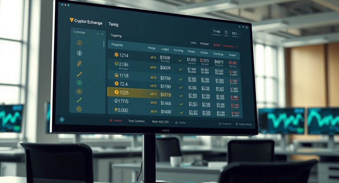 Binance exchange dashboard showing monitoring tags on cryptocurrency tokens for investor risk assessment.
