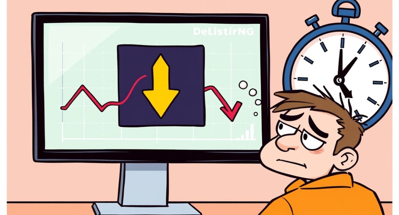 A trader contemplating the implications of the Binance NEIROETH delisting on perpetual futures contracts.