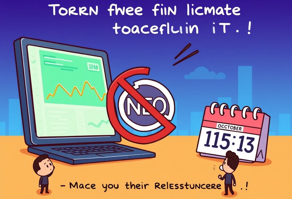 A cartoon image illustrating Binance ceasing NEO deposits and withdrawals, highlighting the October 15th deadline for Binance NEO users.