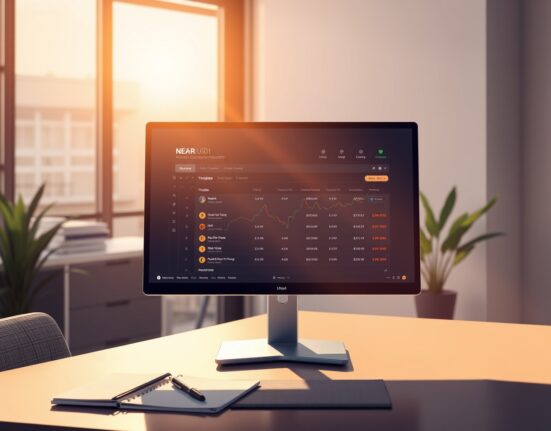 Professional cryptocurrency trading interface showing Binance margin trading pairs including NEAR/USD1
