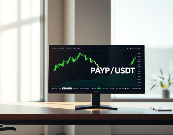 Professional trading interface displaying the PAYP/USDT perpetual futures chart on Binance exchange.
