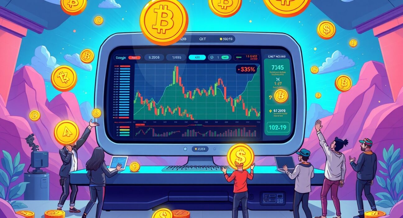 PIEVERSE perpetual futures trading on Binance with dynamic cryptocurrency market visualization