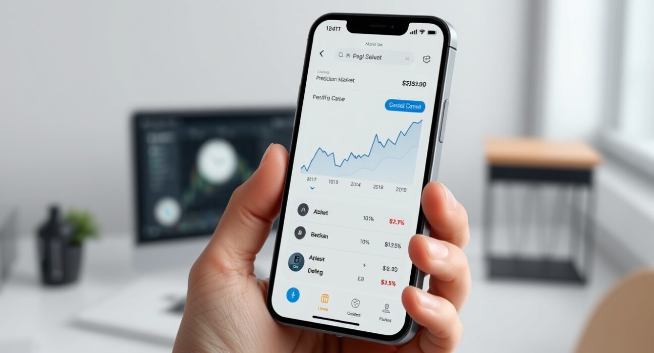 Binance Wallet interface showcasing the new integrated prediction market service for cryptocurrency trading.