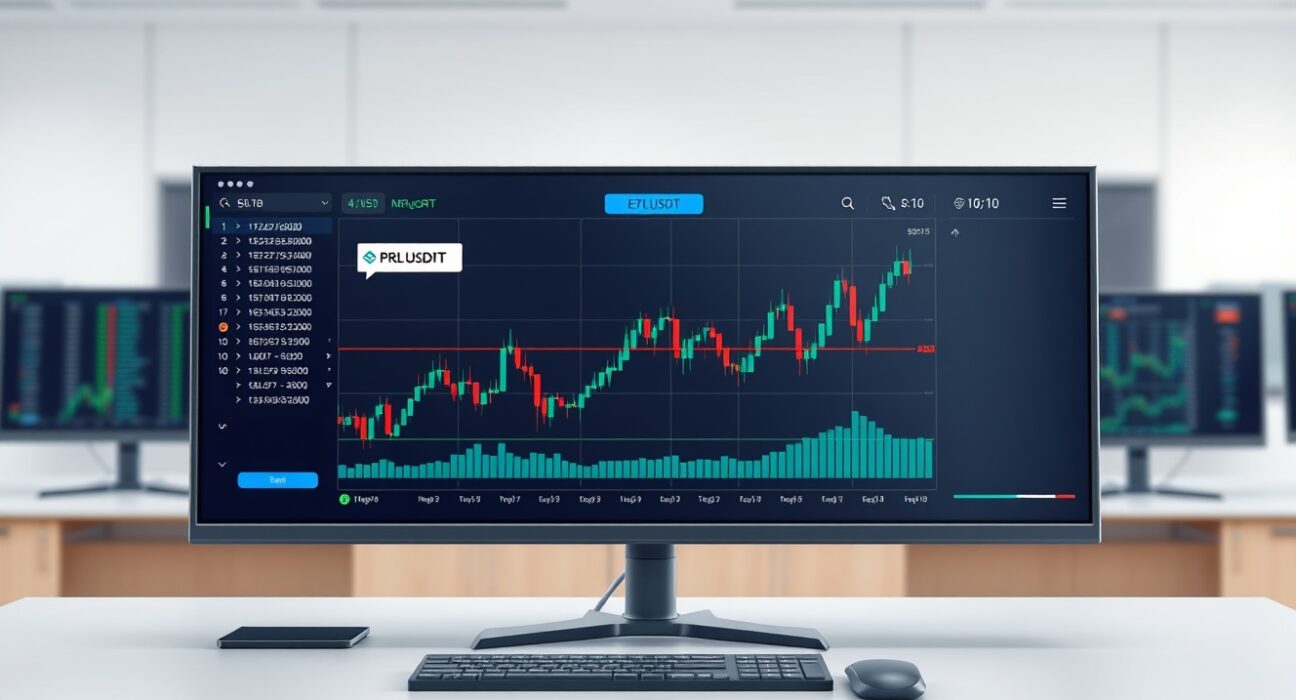 Binance PRL perpetual futures trading interface showing the PRL/USDT chart for cryptocurrency derivatives.