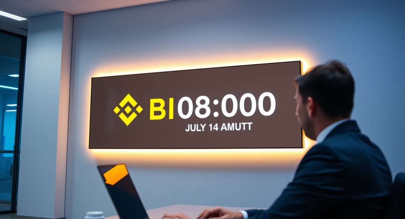 Binance exchange interface showing network support announcement for PYR and VANRY tokens