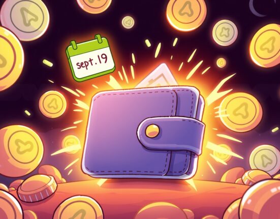 Illustration of a secure digital wallet anticipating the exciting RIVER Token Generation Event on September 19th.