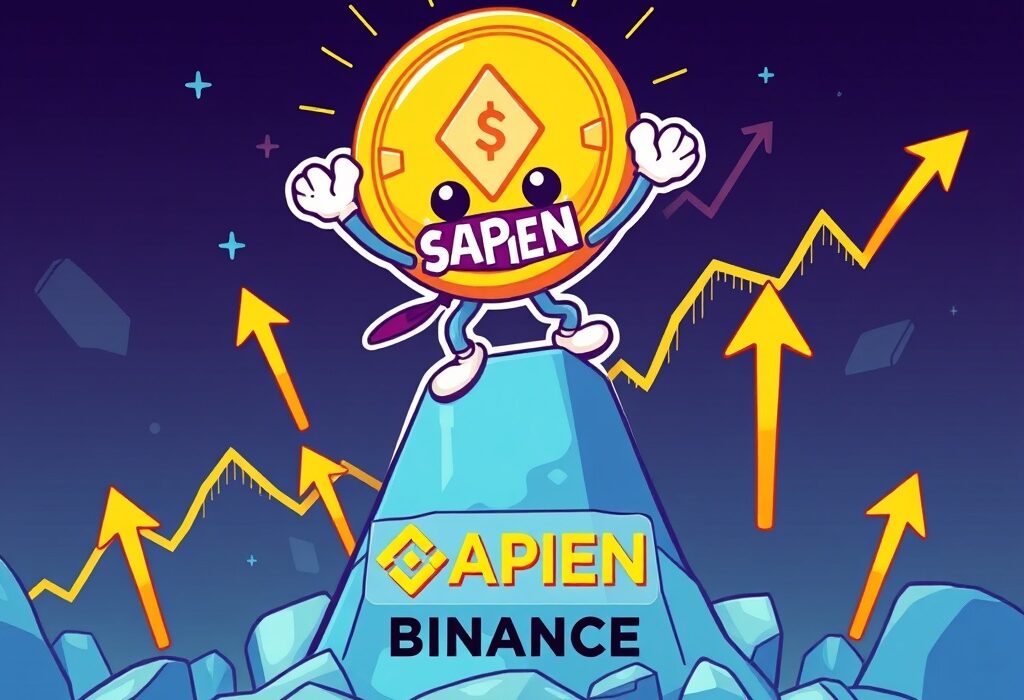 A cartoon image symbolizing the Binance SAPIEN listing, representing new trading opportunities on a major exchange.