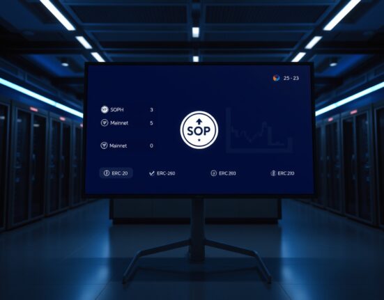 Cryptocurrency exchange interface showing SOPH token migration from mainnet to ERC-20 network